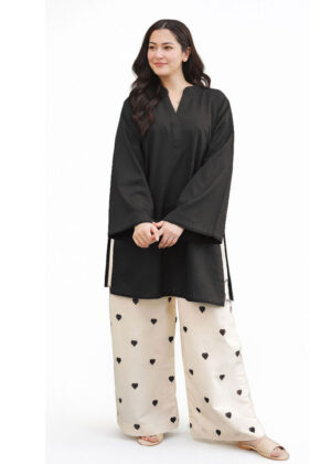 Heart Embroidered Khaddar 2-Piece Set