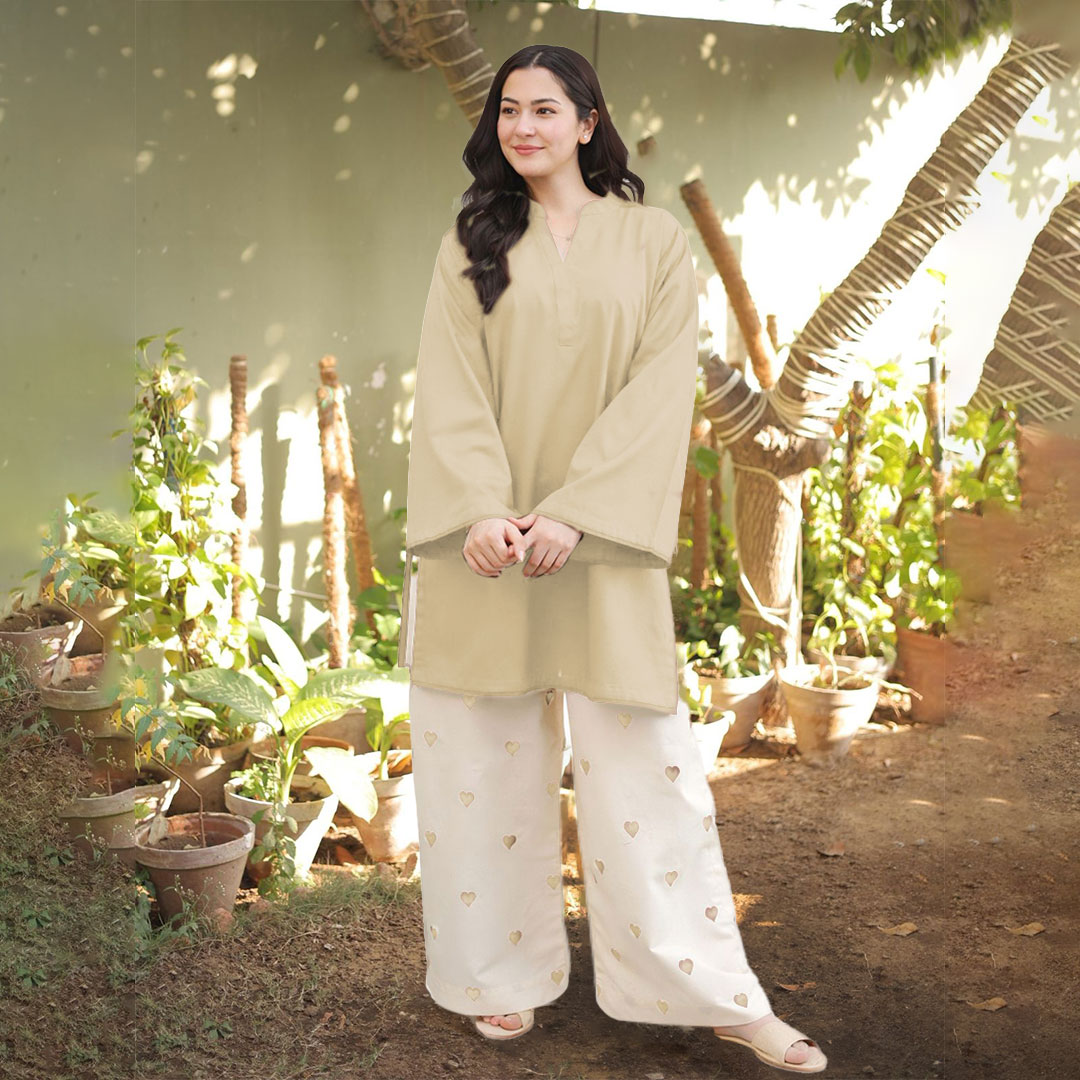 Skeen Heart Embroidered Khaddar 2-Piece Set