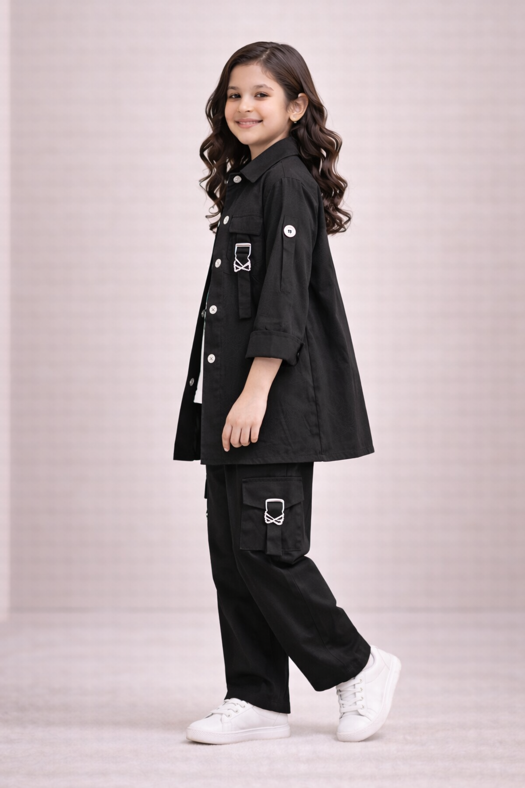 Girls 3 Piece Imported Dress Set  Inner Shirt & Trouser